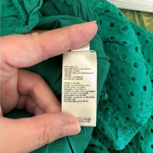 Maeve by Anthropology long green eyelet strapless dress size 8 - Picture 3 of 12